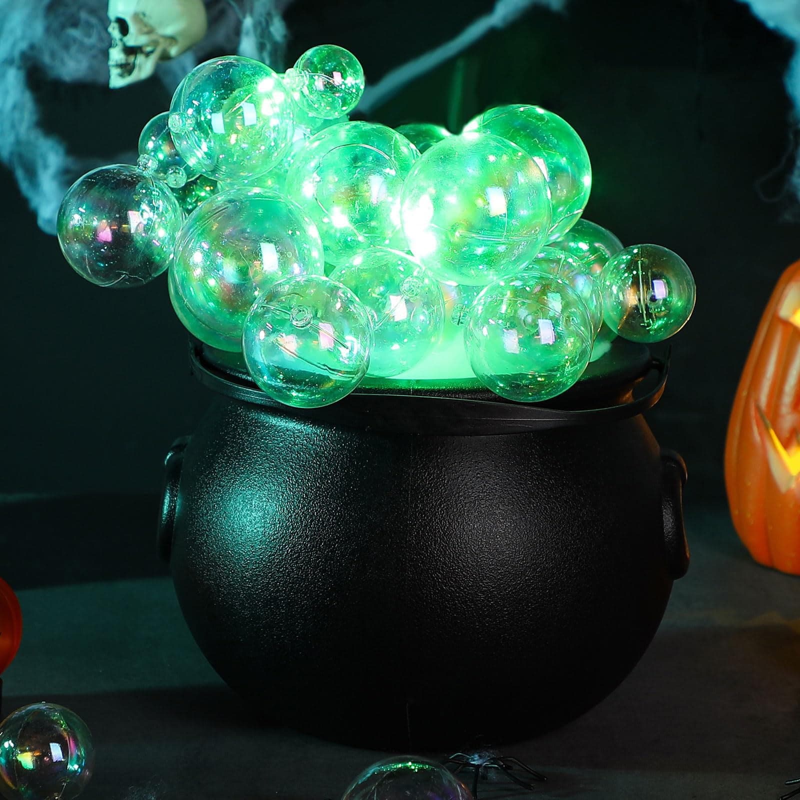 SDJMa Witch Jar Bubble Cauldron DIY Set, Black Plastic Witches Cauldron ...