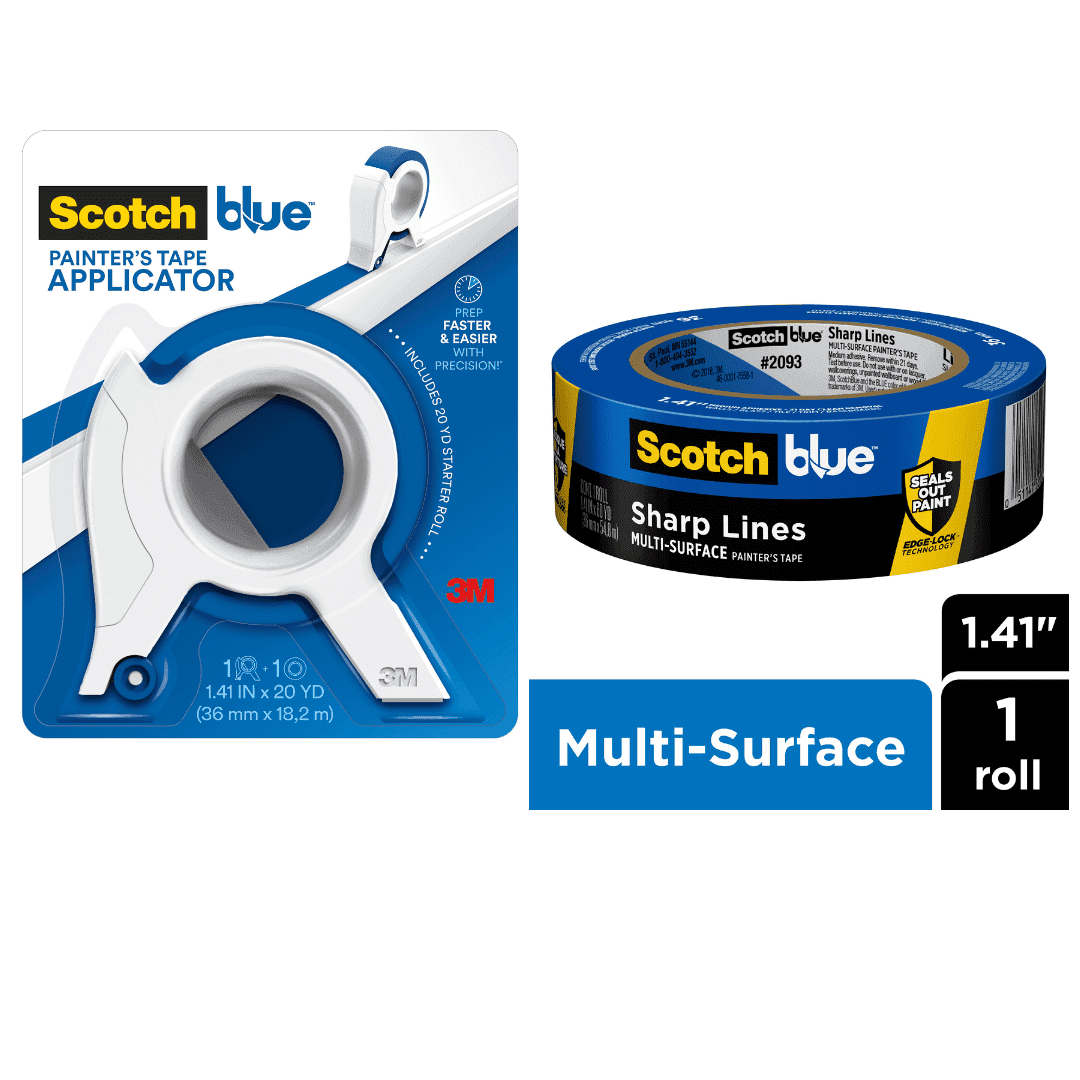 ScotchBlue Painters Tape Applicator, with 1 Blue Starter Roll and 1 ...