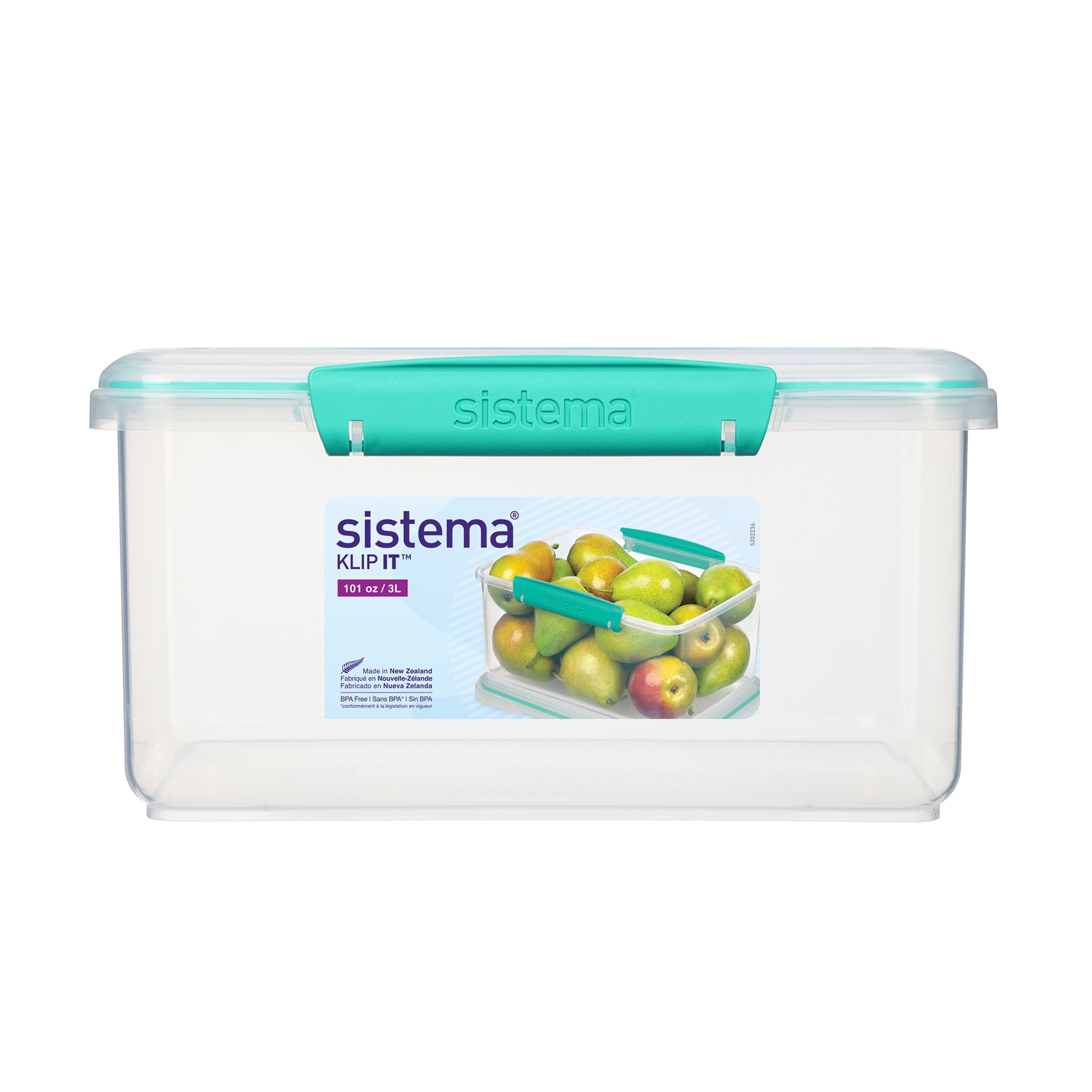 Sistema Klip It Collection Rectangle Food Storage Container, 3Liters ...