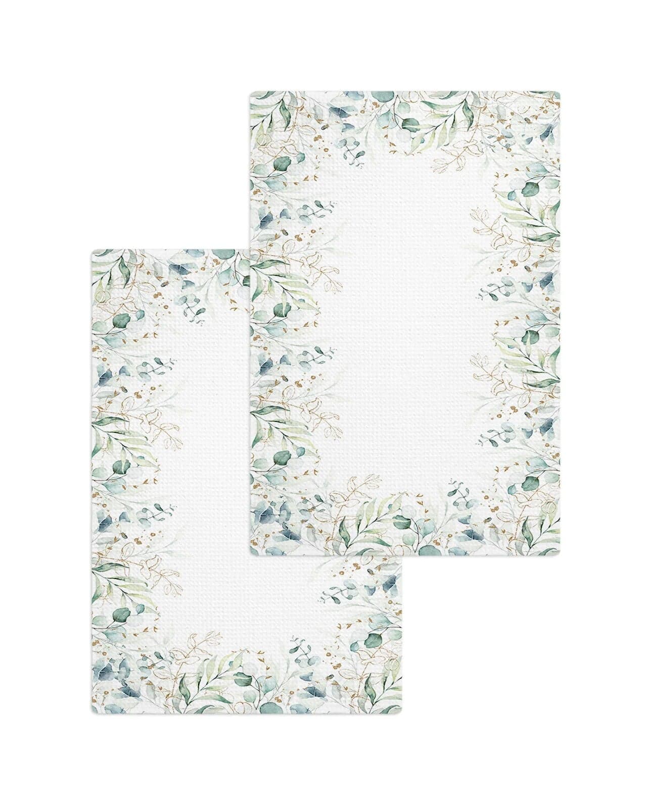 Spring Eucalyptus Leaves Bamboo Tea Towels Absorption Walf Checks ...
