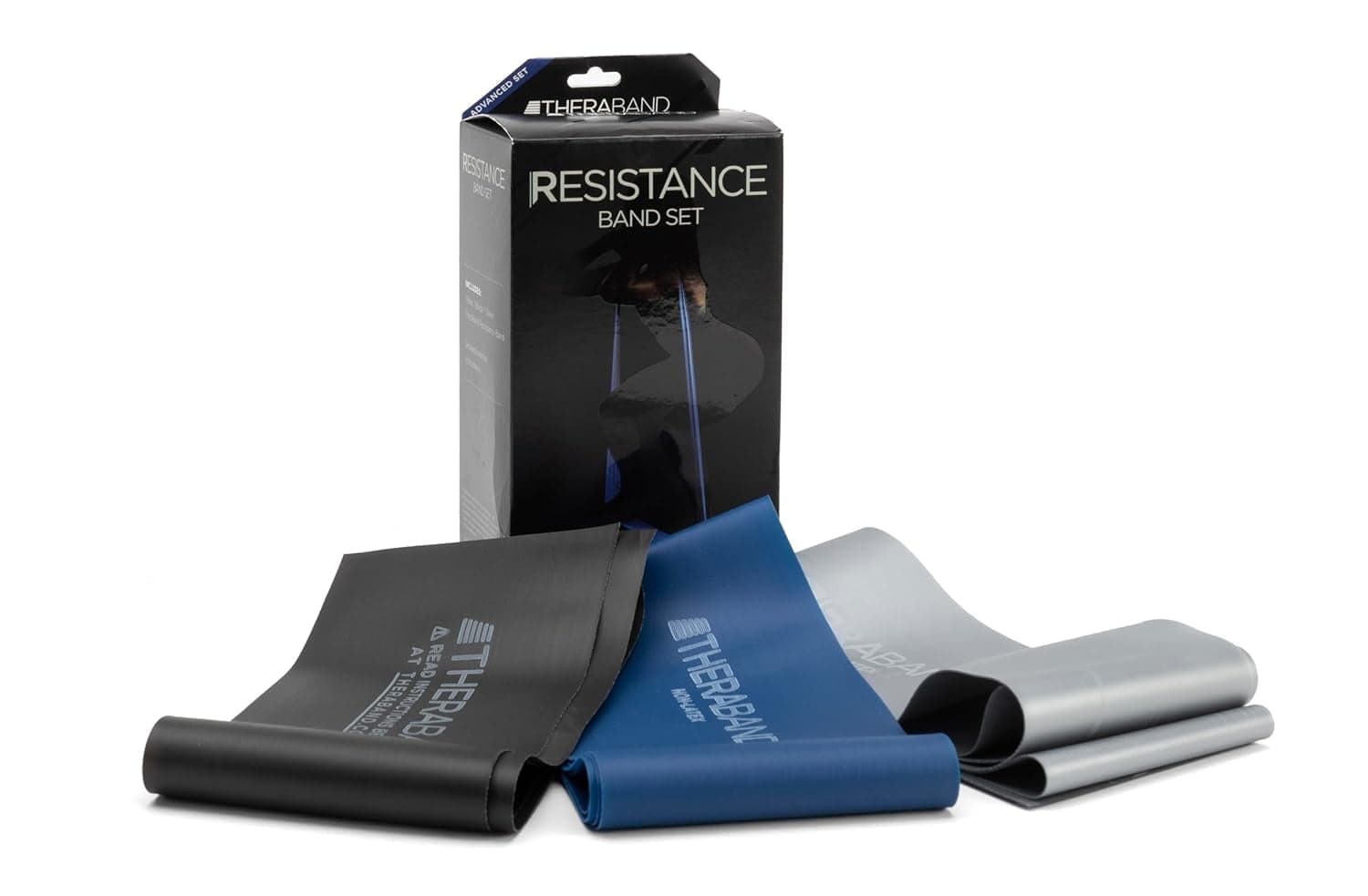 THERABAND Advanced Resistance Bands Set, 3 Pack, Non-Latex, Strength ...