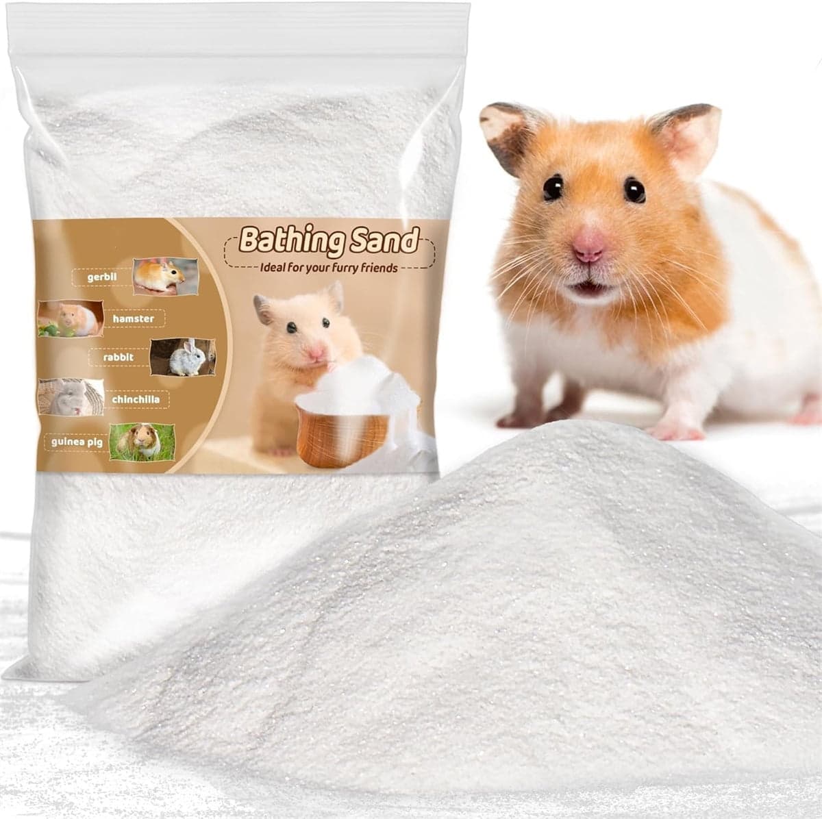 Tutuviw Bath Sand for Hamster Pets, 2.2lb Dust Free Desert Sand,Small ...