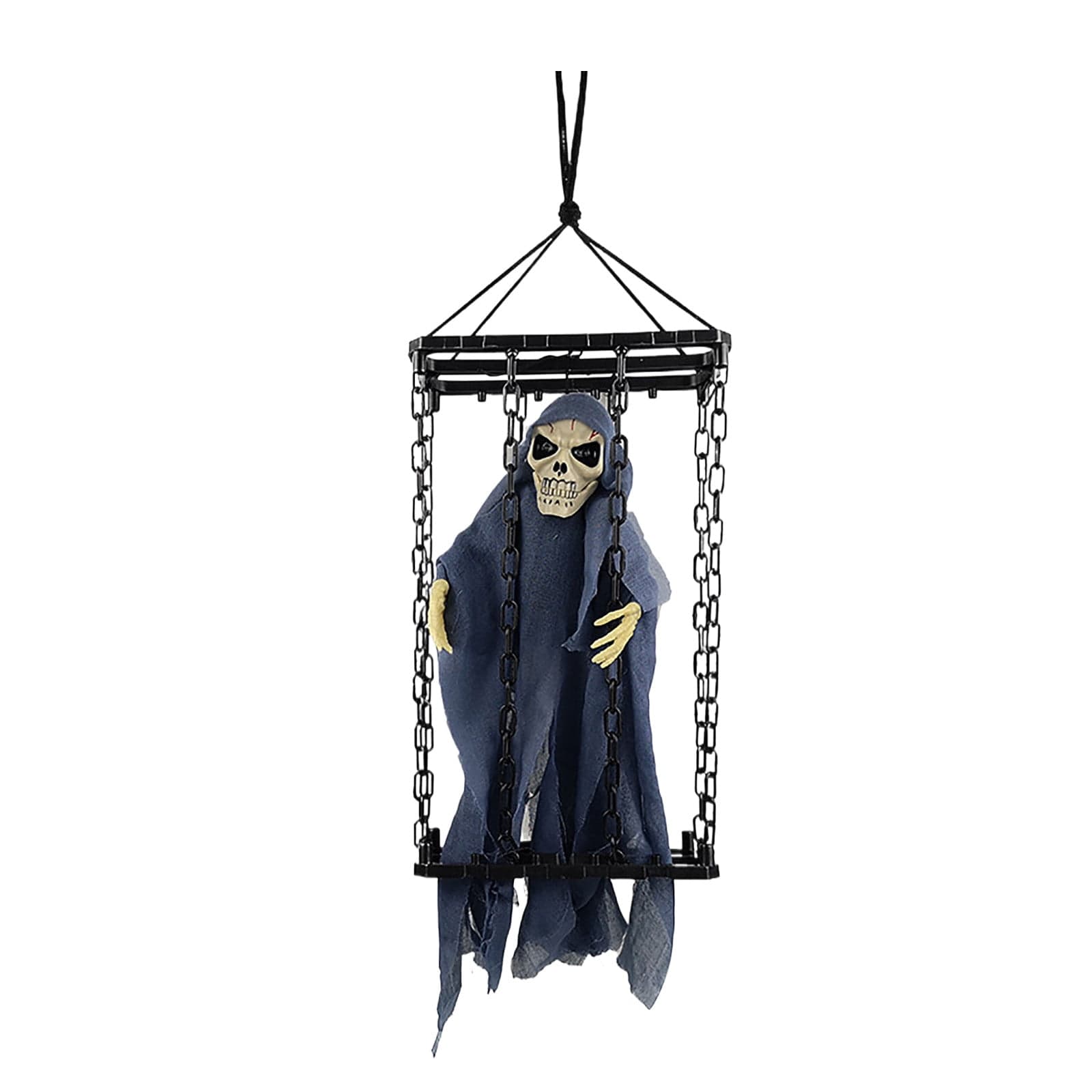 Wooden Garland Beaded Garland Lighted Terrifying Hanging Skeleton Scary ...
