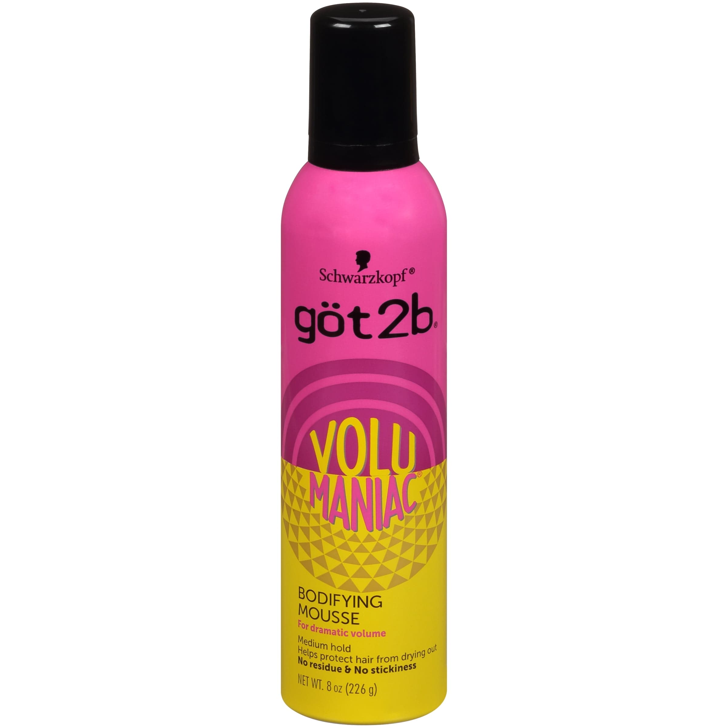 göt2b Volumaniac Bodifying Hair Styling Mousse, Medium Hold, No Residue ...