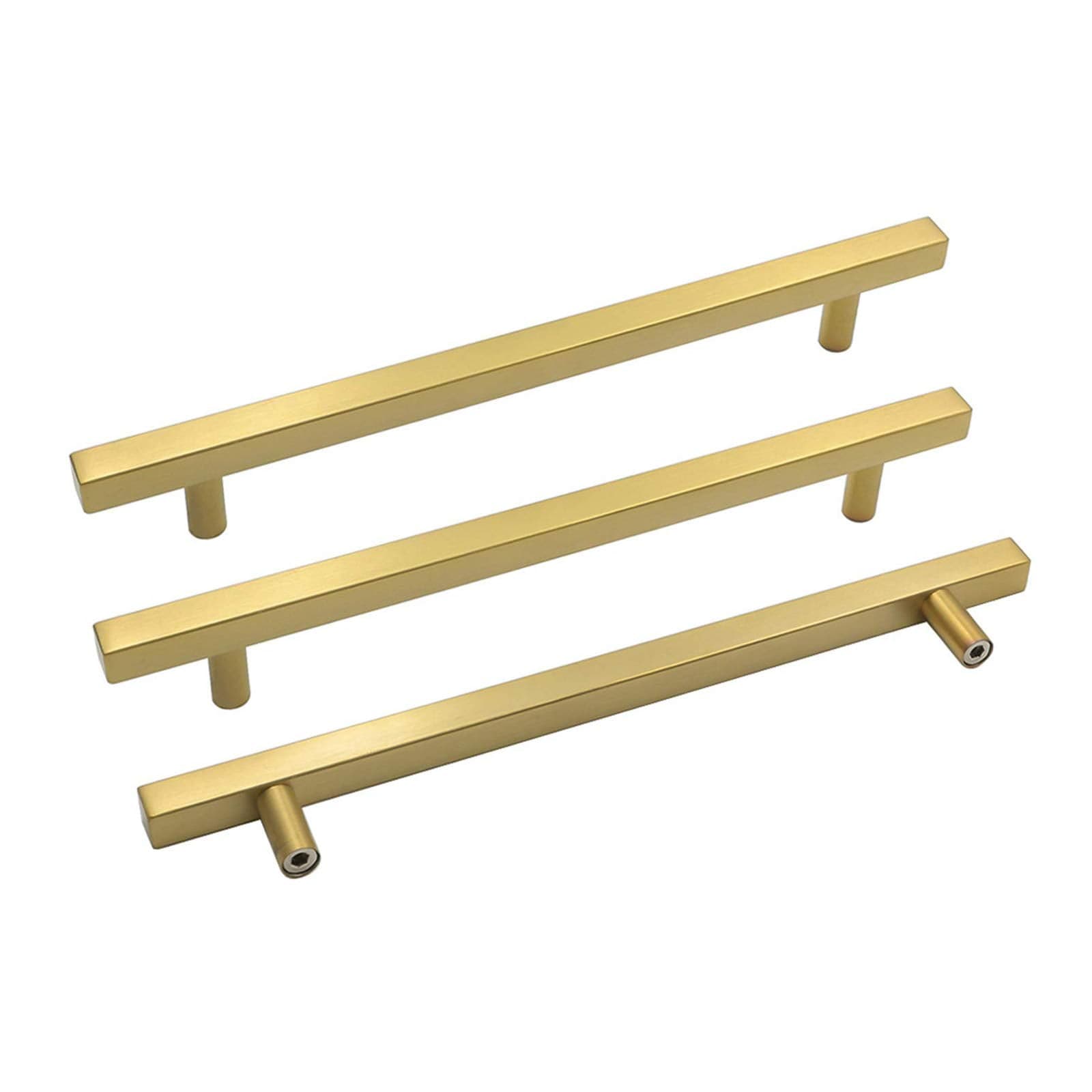 goldenwarm Brushed Brass Cabinet Bar Handle Pull Cabinet Door Handles ...