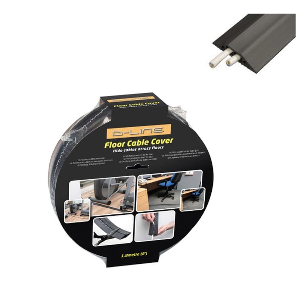 D-Line 60mm x 1.8m Black Floor Cable Cover - CC-1