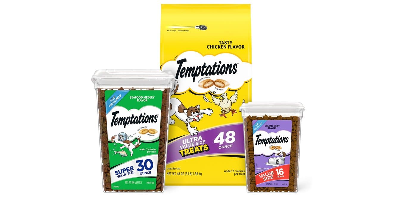 TEMPTATIONS Classic Seafood Medley Flavor Soft & Crunchy Cat Treats, 48 ...