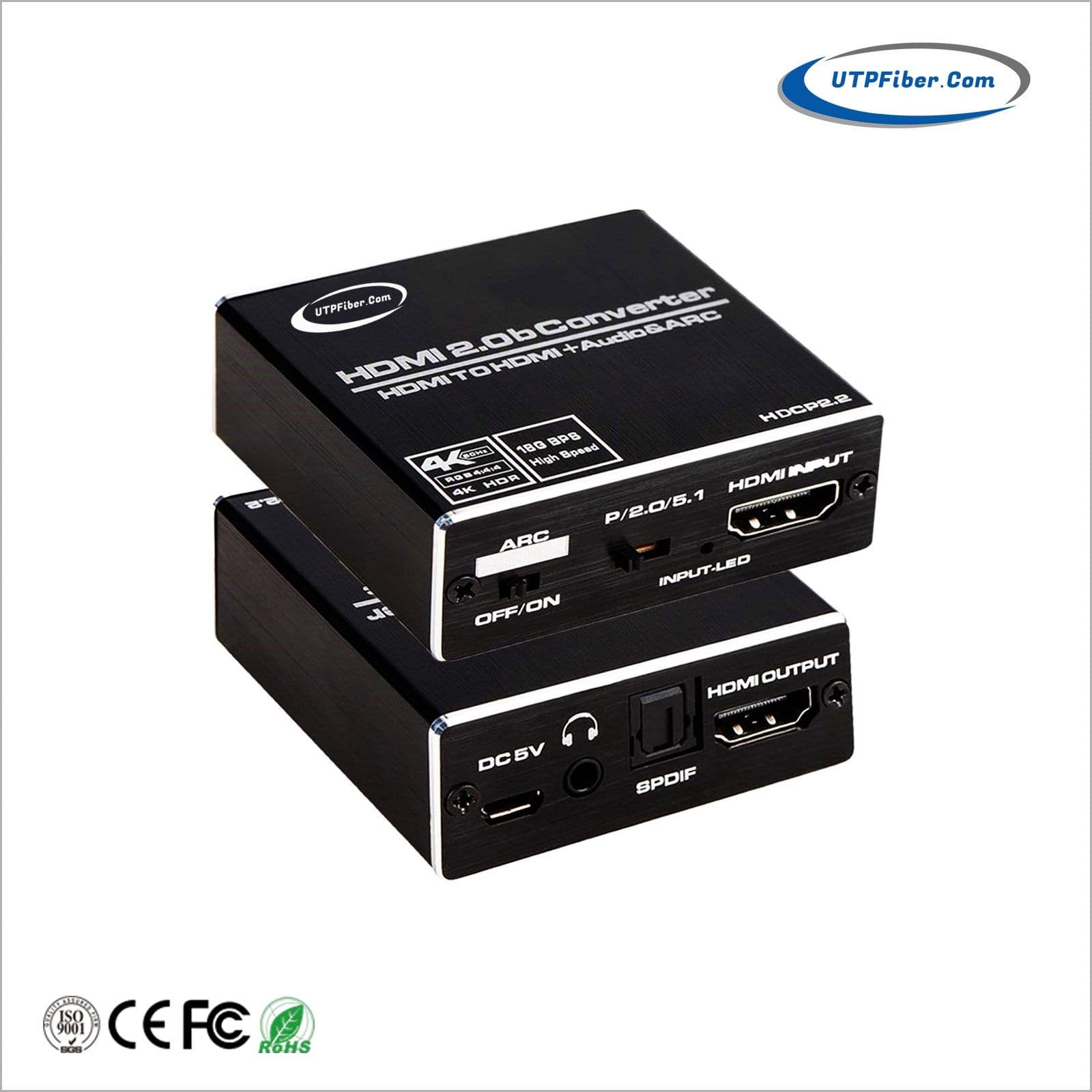 4K@60Hz HDMI Audio Extractor, UTP HDMI to HDMI + Optical Toslink (5.1 ...