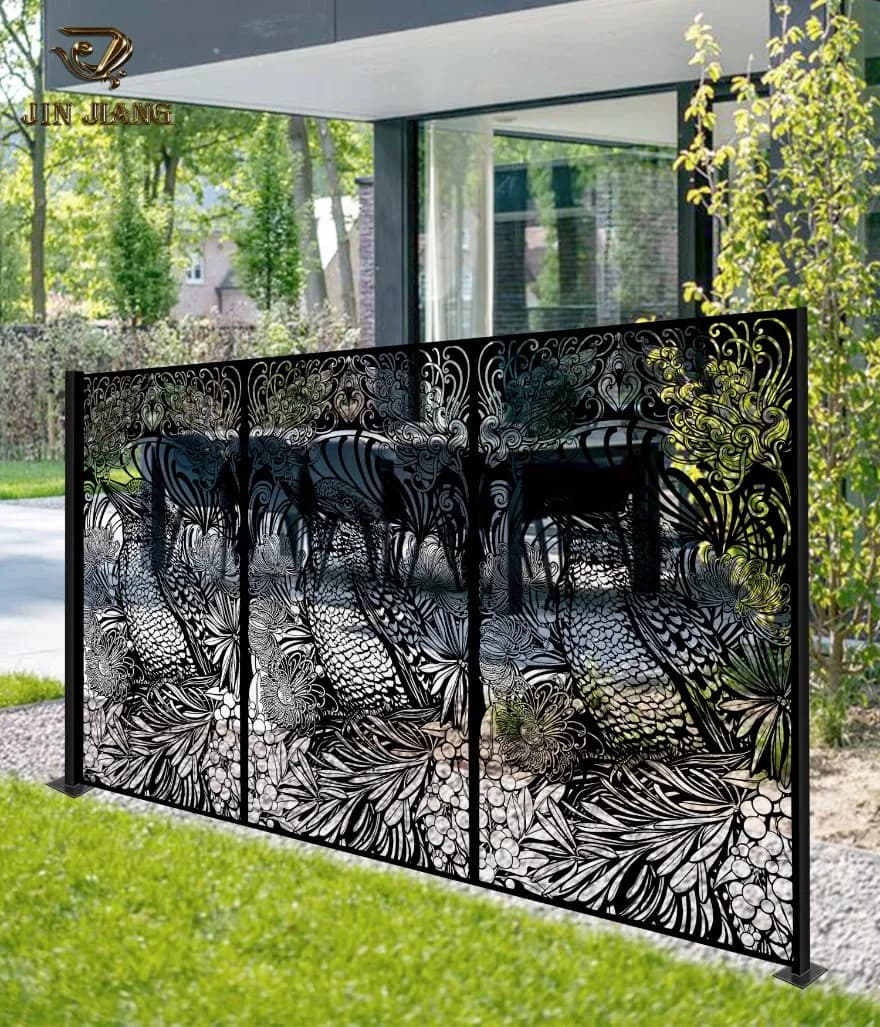 Decorative Outdoor Laser Cut Corten Steel Fence Panel Privacy Art ...