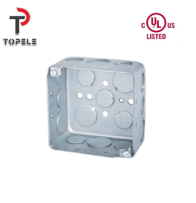 4X4" Square Conduit Electrical Box with 1/2 & 3/4 Knockouts - Steel ...