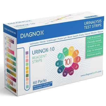 Buy Diagnox Urinox 10 parameters Urine Test Strips for Urinalysis ...