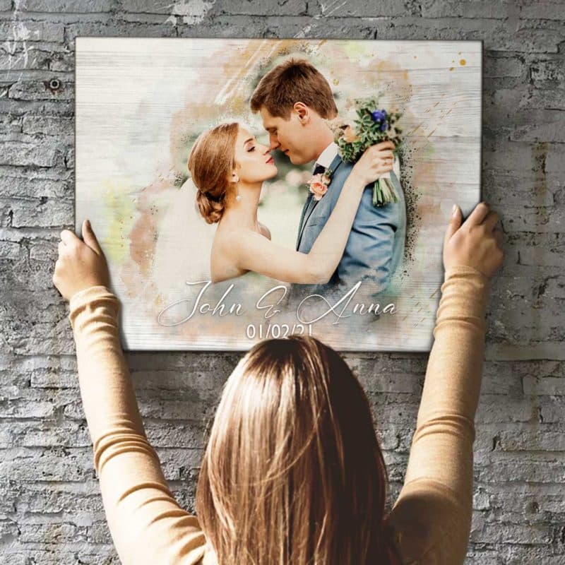 Couple Painting On Canvas, Custom Couple Portrait From Picture ...