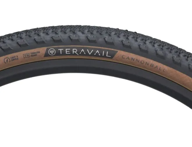Teravail Cannonball Bicycle Tire 700×38 Tubeless Tan Durable Fast ...