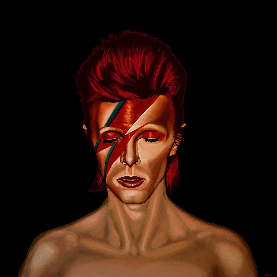 David Bowie Aladdin Sane Mixed Media Painting by Paul Meijering - Pixels