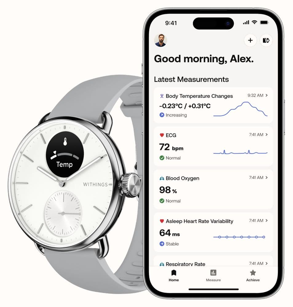 Withings ScanWatch 2 - Hybrid Smartwatch With ECG (38mm) White Hybrid ...