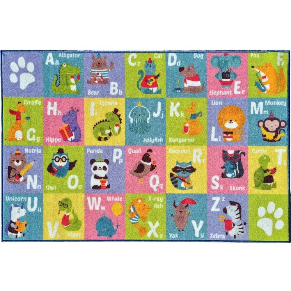 KC CUBS Multi Color Kids Children Bedroom Playroom ABC Alphabet Animal ...