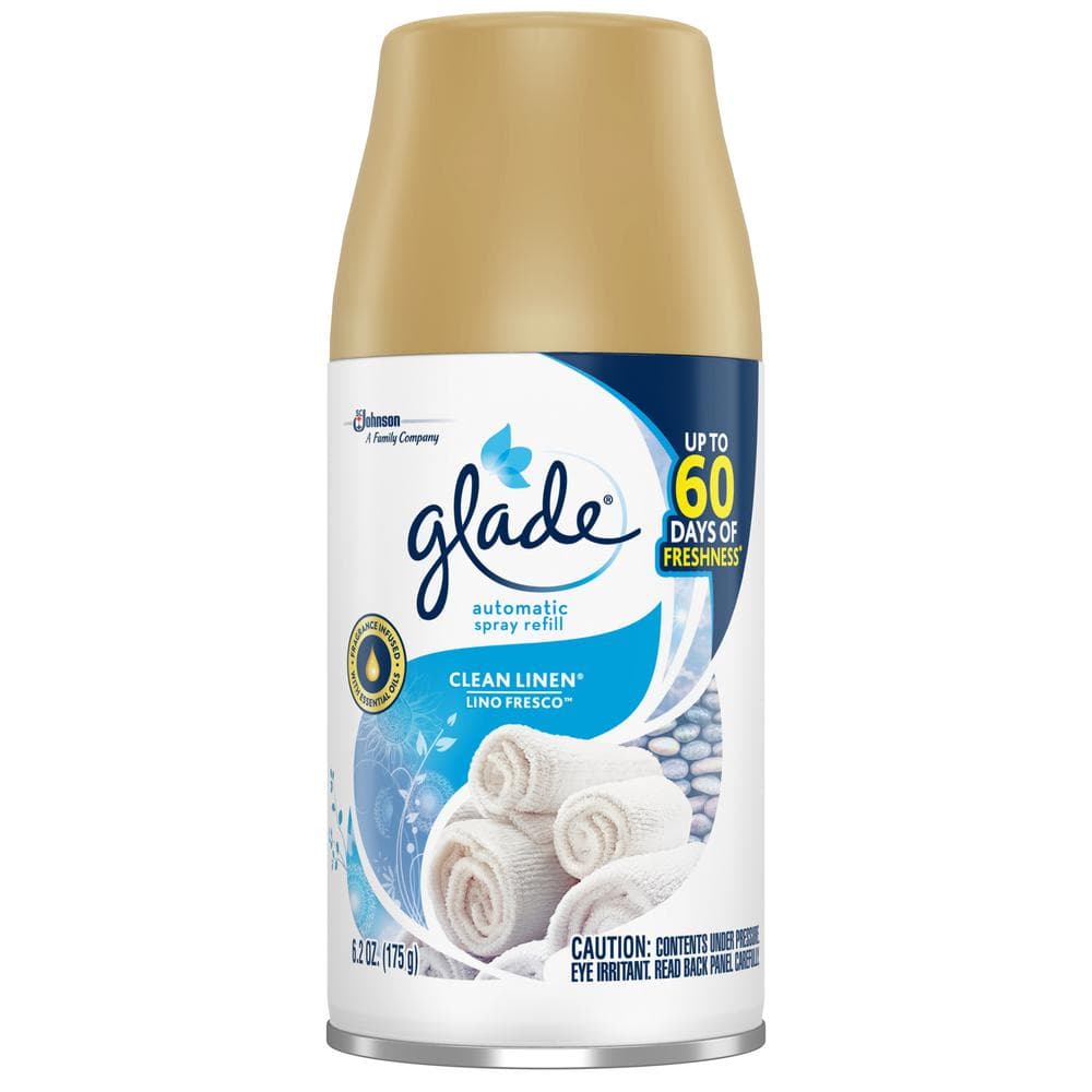 Glade 6.2 oz. Clean Linen Automatic Air Freshener Spray Refill-305908 ...