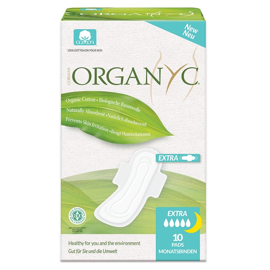 Organyc Organic Cotton Extra & Overnight Pads - Pack of 12 - Organyc