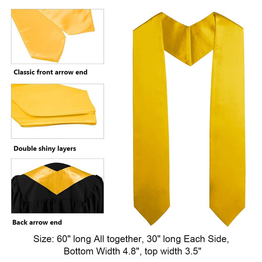60'' Long Adult Plain Graduation Stole Sas... – Grandado