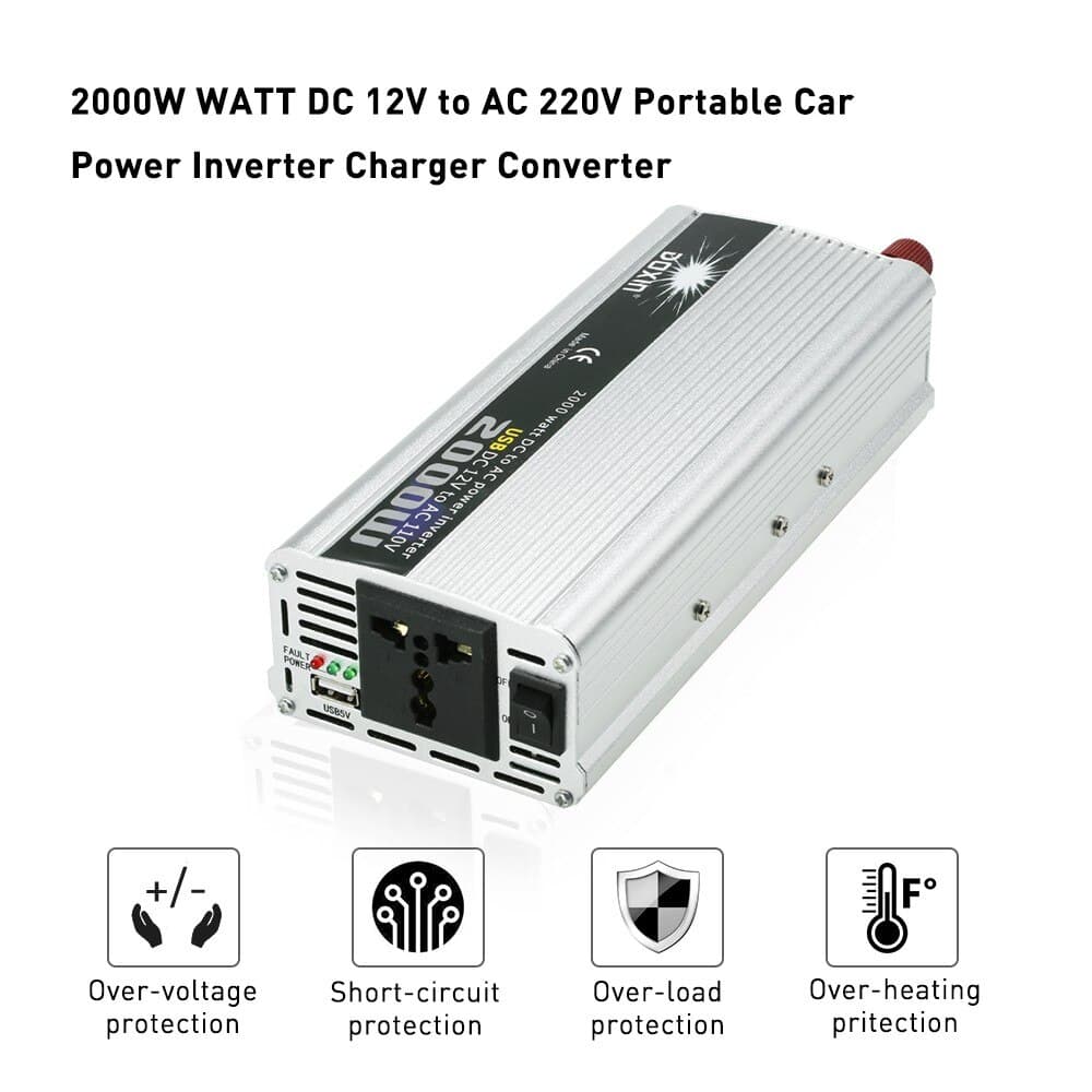 2000W Pure Sine Wave Inverter 12V To 120V DC To AC... – Vicedeal