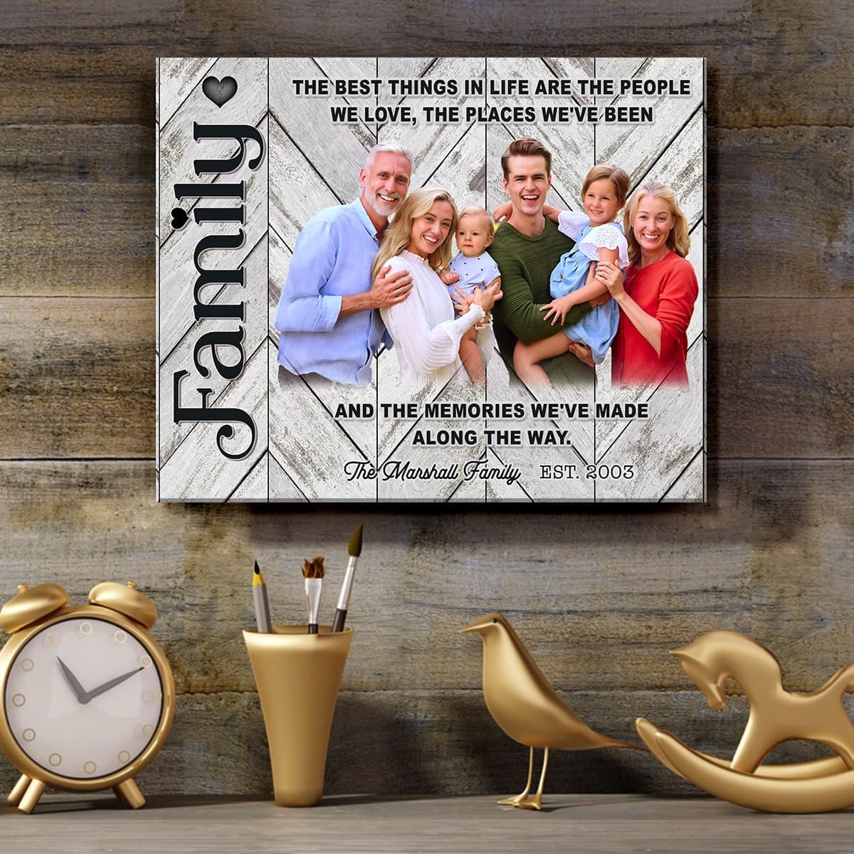 Personalized Family Photo Portrait Canvas Print Home Decor Wall Art ...