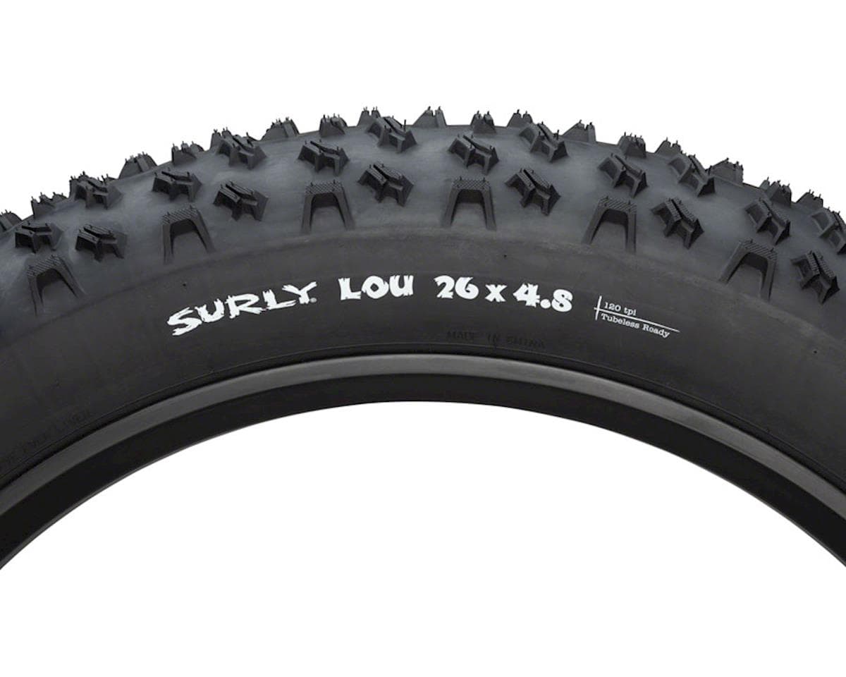 Surly Lou Tubeless Fat Bike Tire (Black) (Rear) (26") (4.8 ...