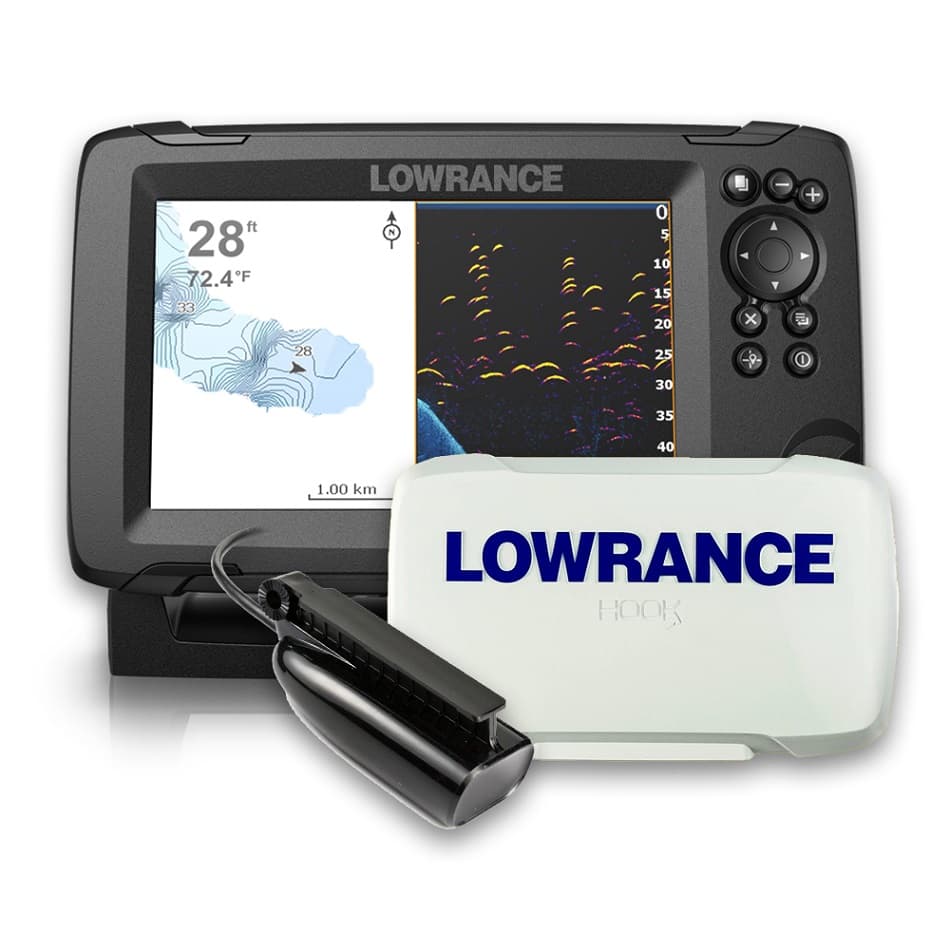 Sonar GPS Lowrance Hook Reveal 7x com Transdutor SplitShot e Capa ...