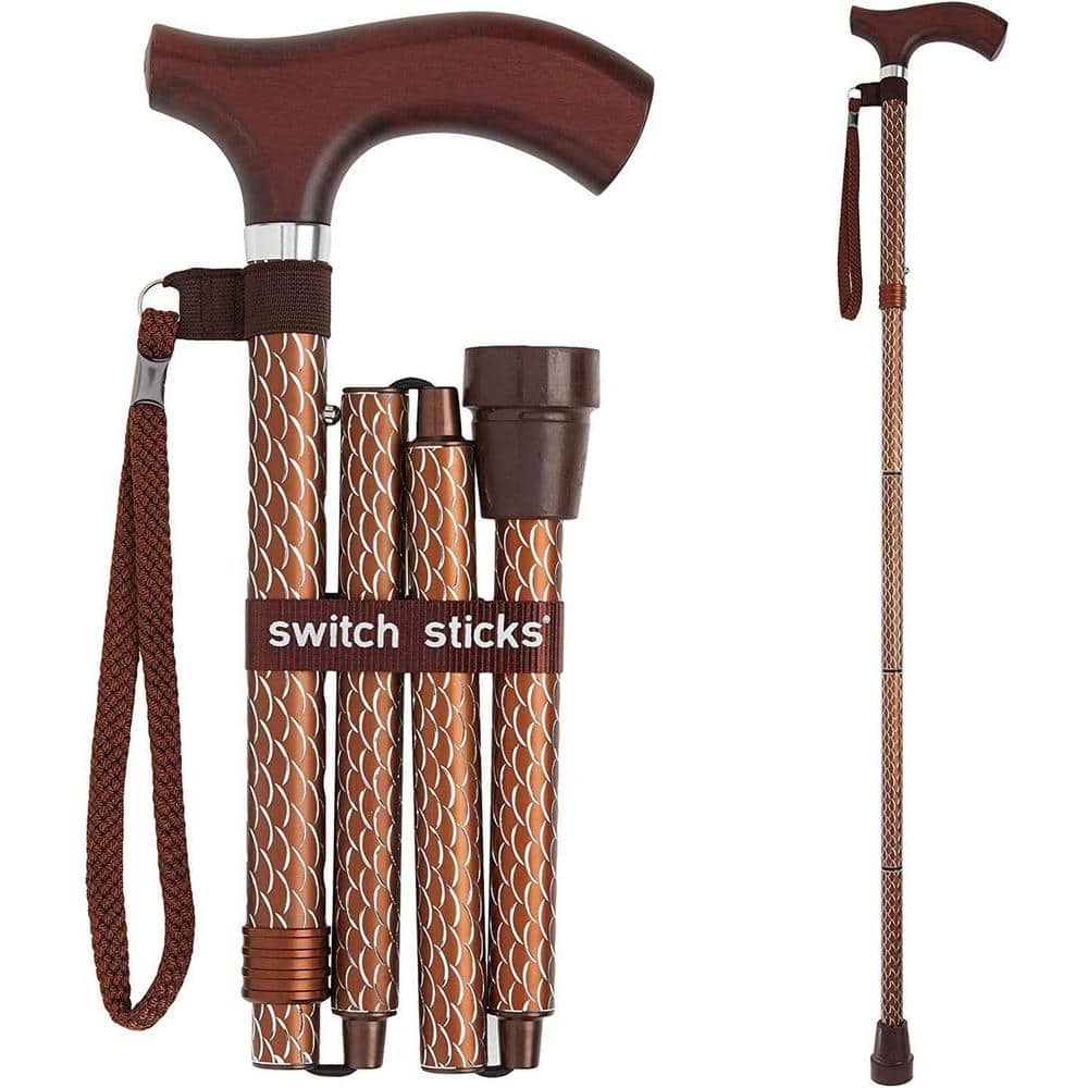 switch sticks Luxury Folding Walking Stick, 32 in. to 37 in., with ...