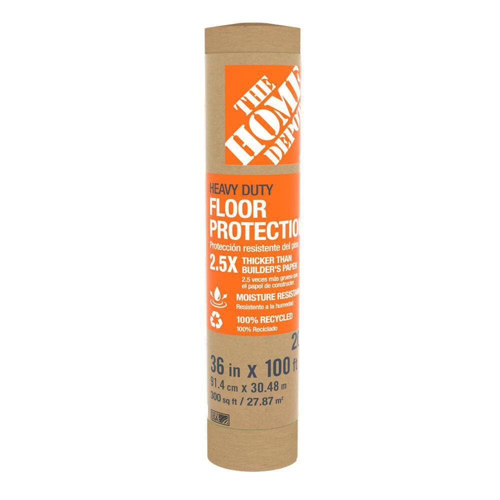 The Home Depot 3 ft. x 100 ft. Heavy Kraft Builder's Paper Drop Cloth ...
