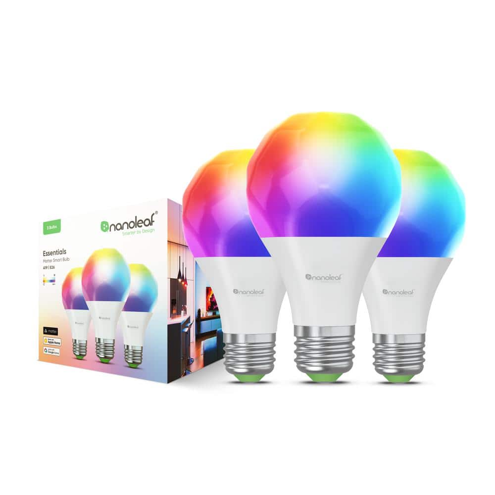 Nanoleaf Essentials Matter A19 Smart Bulb Bright White and Color 60W ...