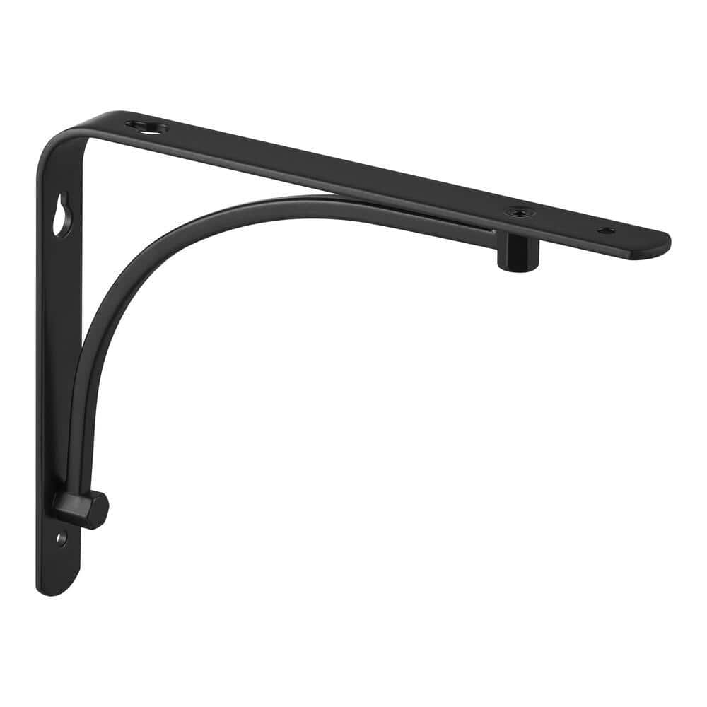 Everbilt 6 in. x 8 in. Black Classic Arch Steel Shelf Bracket ...