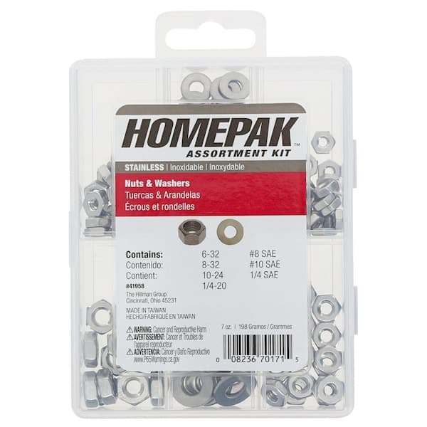The Hillman Group Stainless-Steel Nuts and Washers Assortment (5-Pack ...