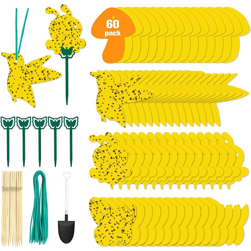 Indoor and Outdoor Fruit Fly Traps Yellow Sticky Plant Bug Fungus Fly ...