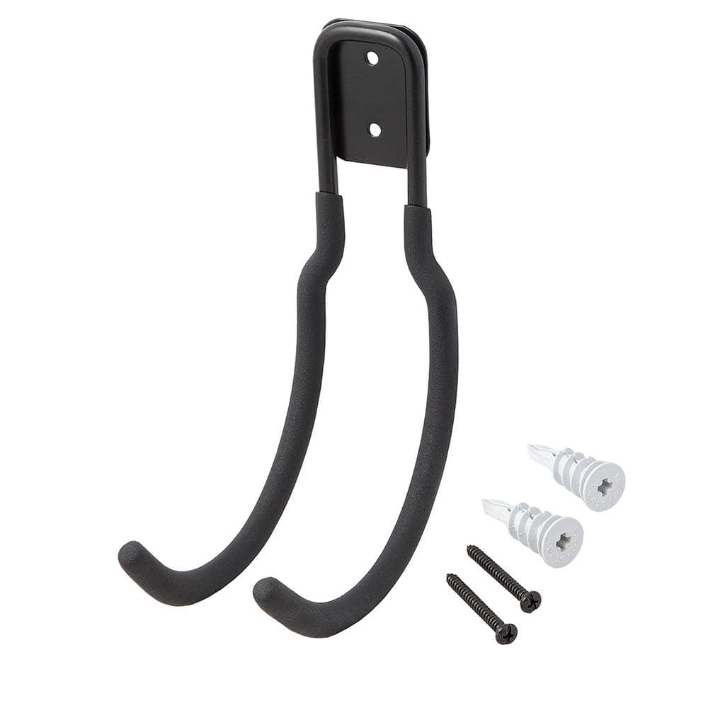 Husky 40 lbs. Heavy-Duty Wall-Mounted Black Vinyl-Coated Steel Utility ...