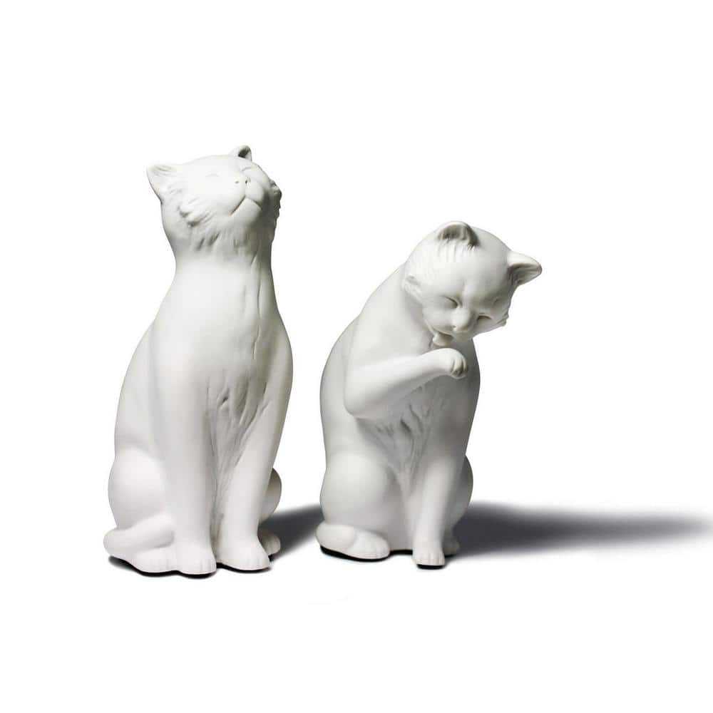 DANYA B Cats White Resin Bookends (Set of 2) NY8022W - The Home Depot