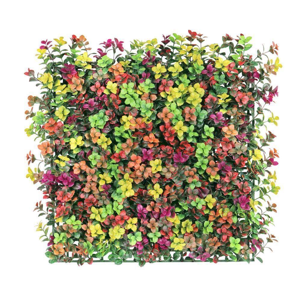 LIVING LUXURY 20 in. x 20 in. Artificial Mini Ivy Leaf Greenery Wall ...