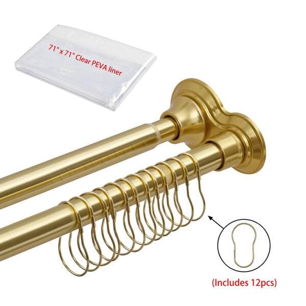 Utopia Alley 72 in. Aluminum Rustproof Double Shower Curtain Rods with ...