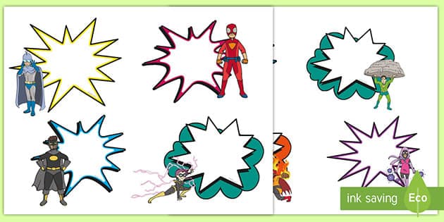 Superhero Speech Bubble Cutouts (teacher made)