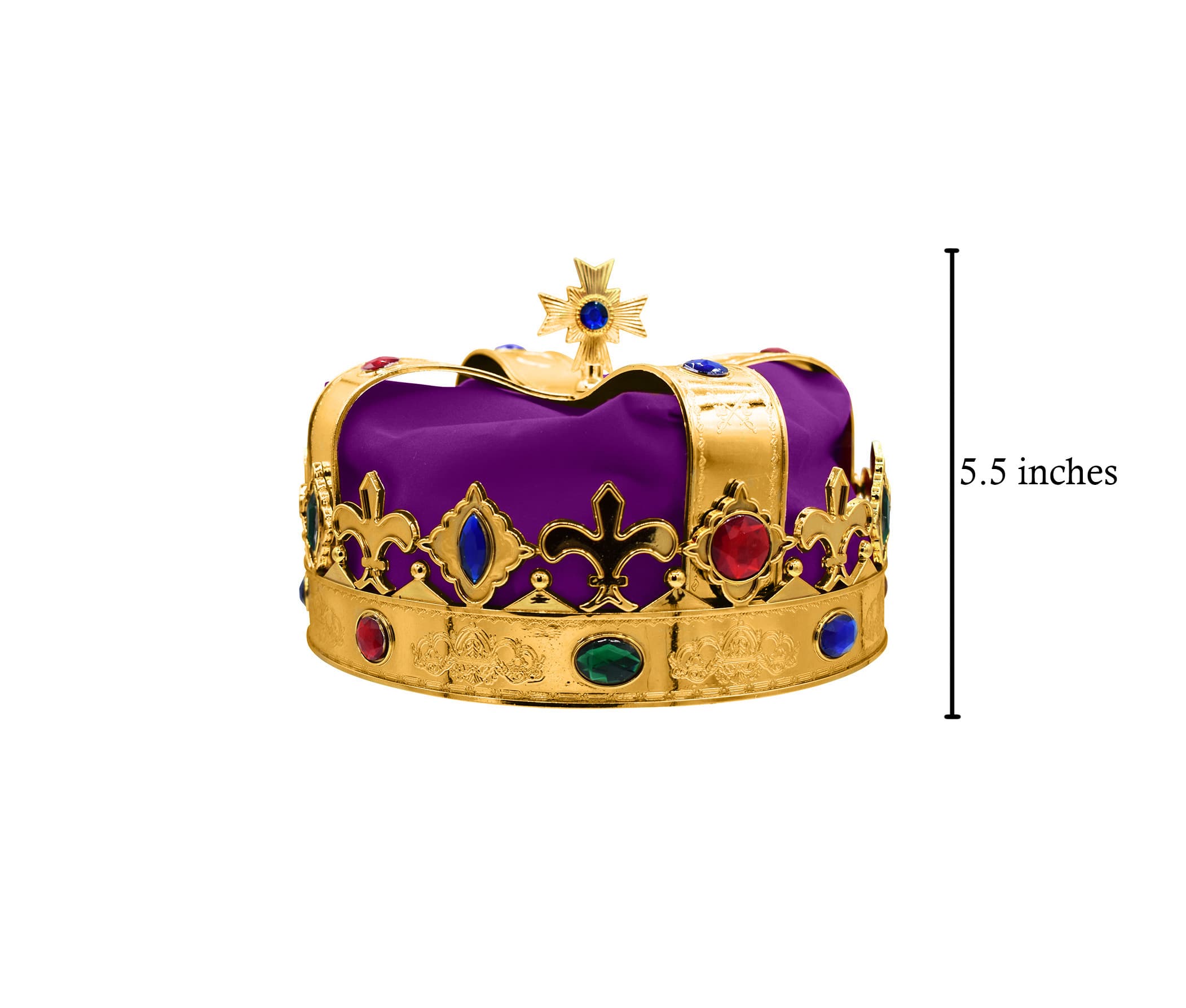 Adult Royal Wiseman King Crown Queen Regal Jeweled Gold Hat Costume ...