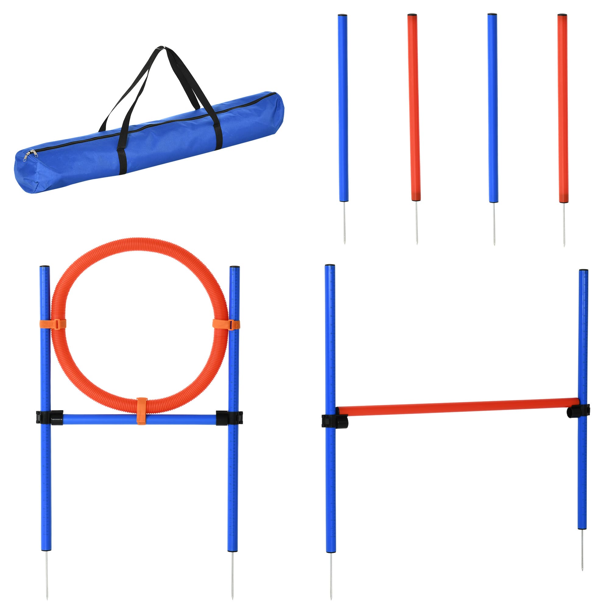PawHut Dog Agility Training Equipment, Pet Agility Set with Adjustable ...