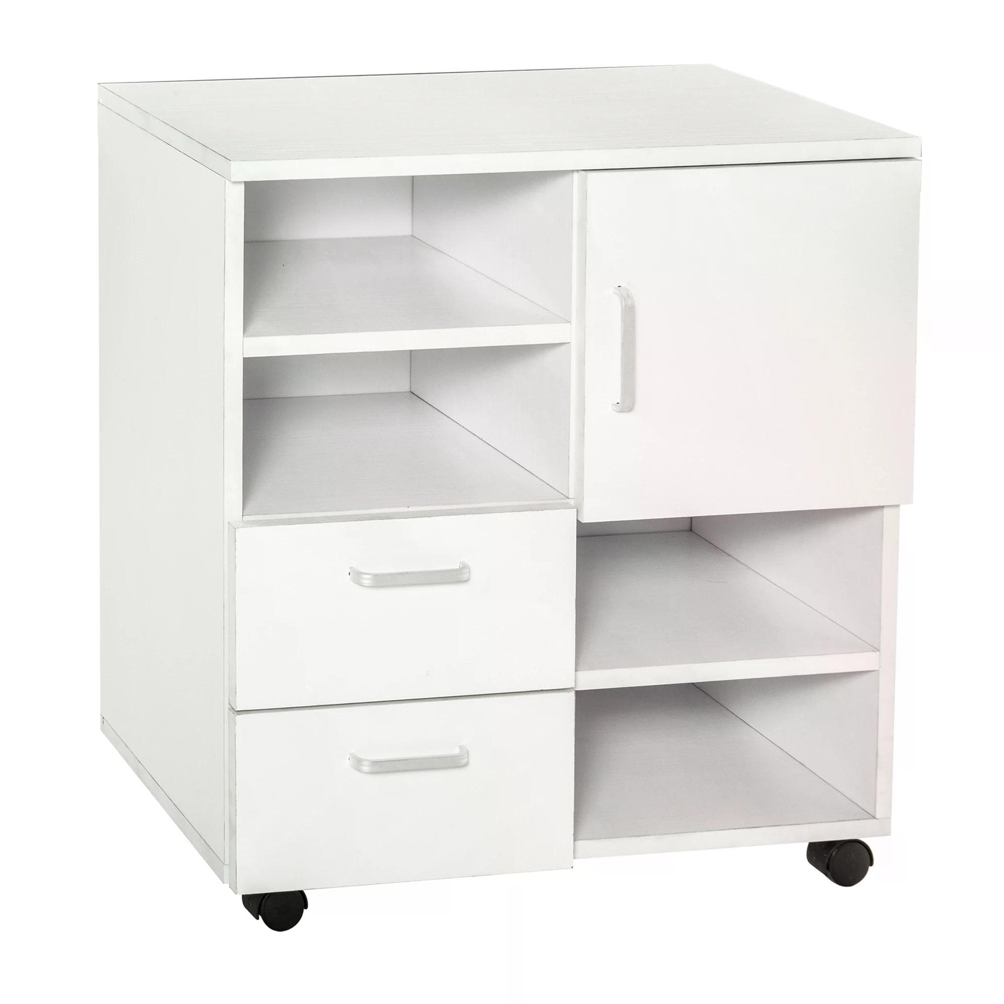 HOMCOM Mobile Storage Cabinet Sideboard Cupboard with Drawers 4 Shelves ...