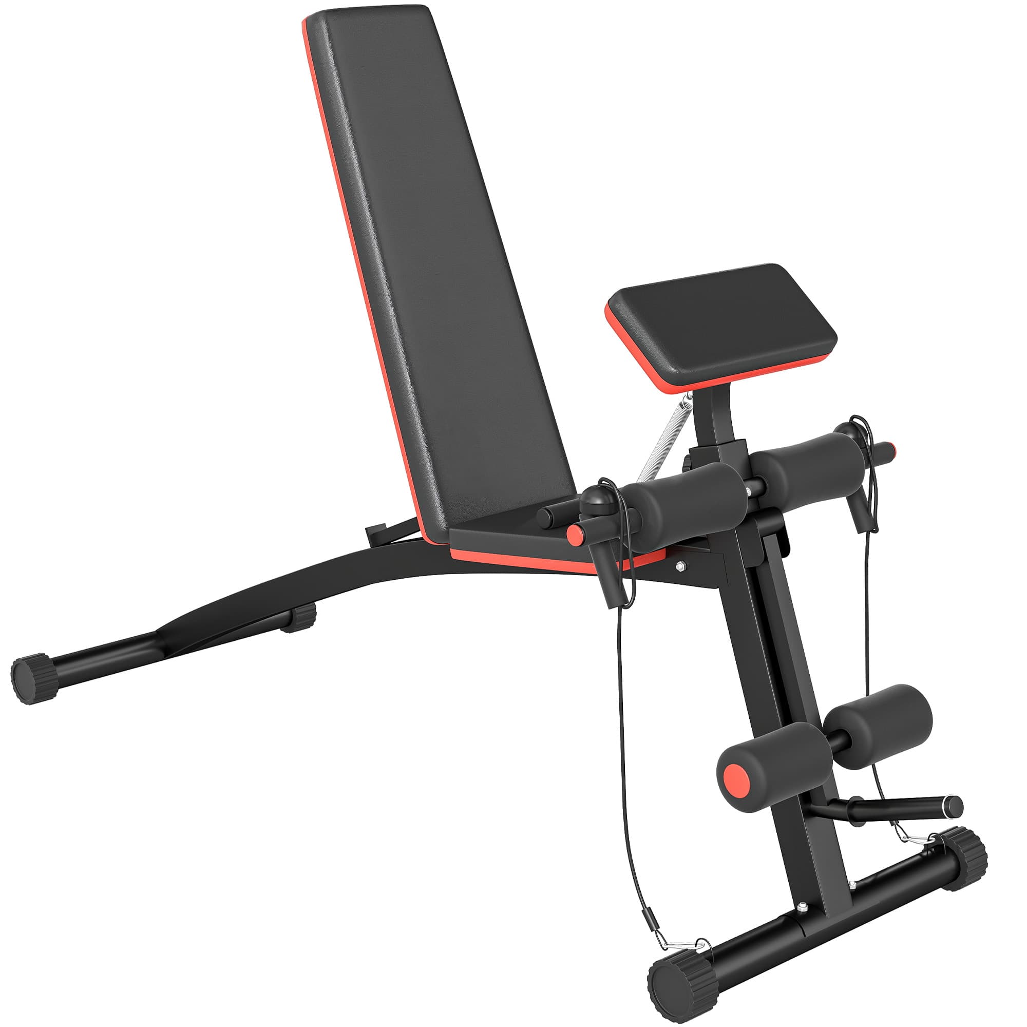 HOMCOM Weight Bench Adjustable Foldable Dumbbell Weight Lifting Black ...