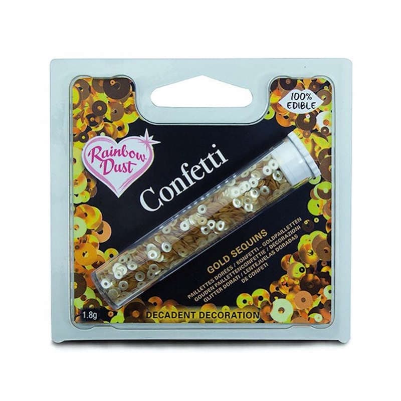 Cake Decorating - Rainbow Dust Confetti - Gold Sequins - Edible ...