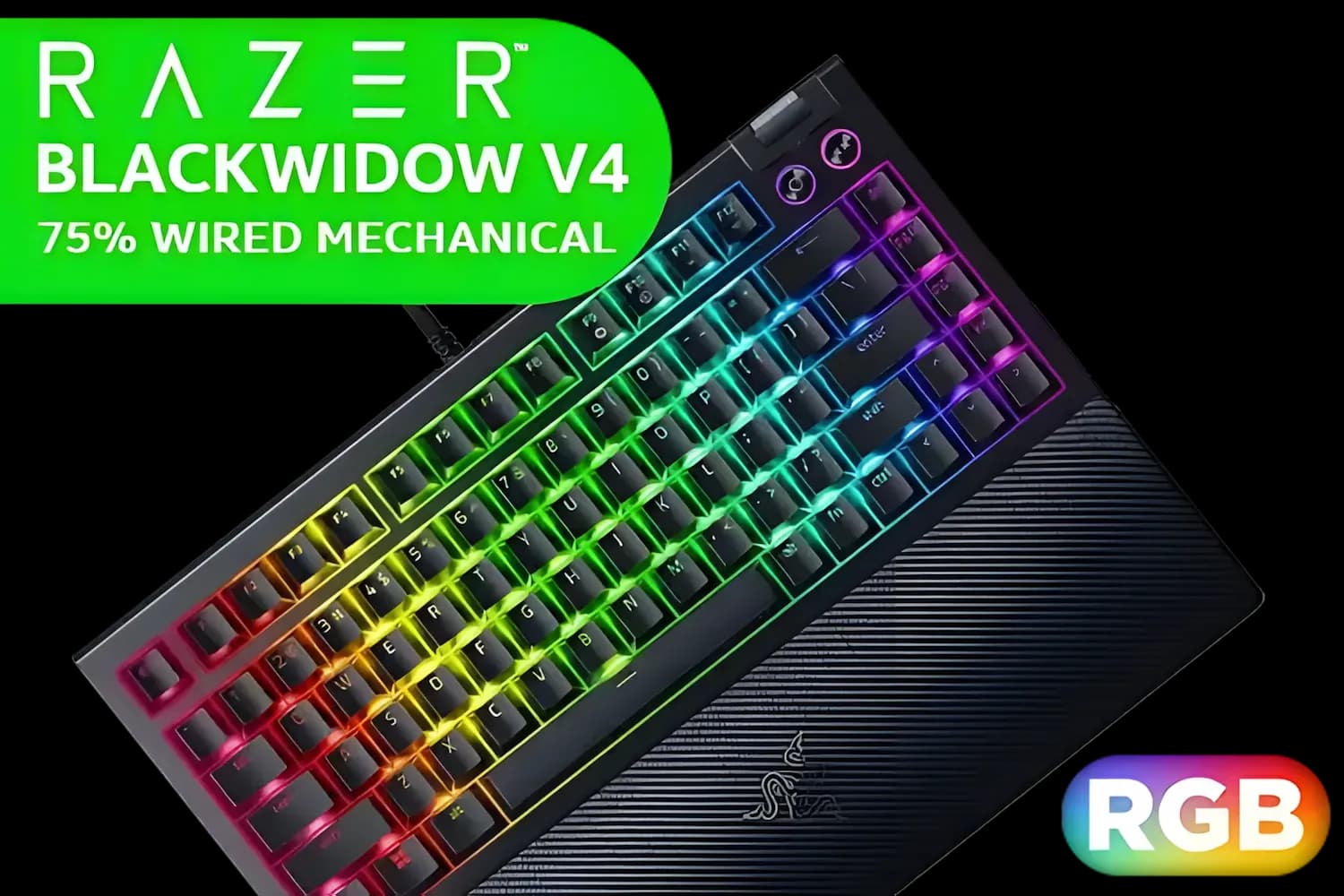 Razer BlackWidow V4 75% Hot-Swappable Black Mechanical Keyboard