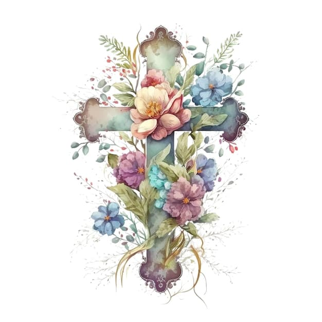 66,000+ Cross Flowers Watercolor Pictures