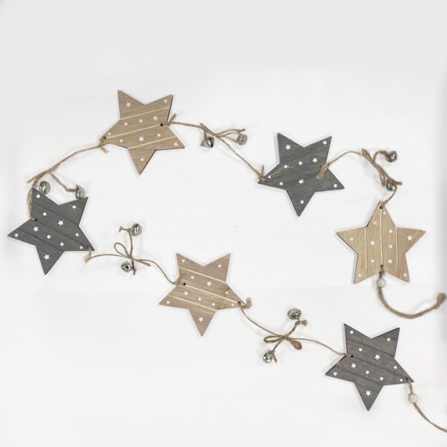 Wooden Star Garland, 73cm | 55165 | Christmas / Christmas Wreaths ...