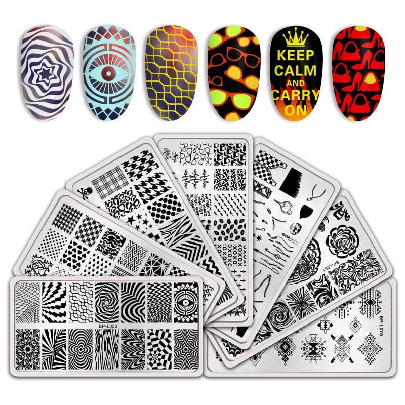 BORN PRETTY Nail Art Stamping Plate Classic Nail Art Image Stencils ...
