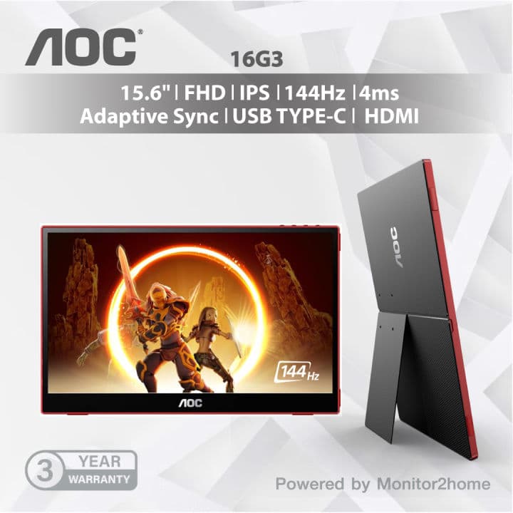 AOC Gaming 16G3 - 16 Inch Portable monitor, FHD, 144Hz, IPS, Speakers ...