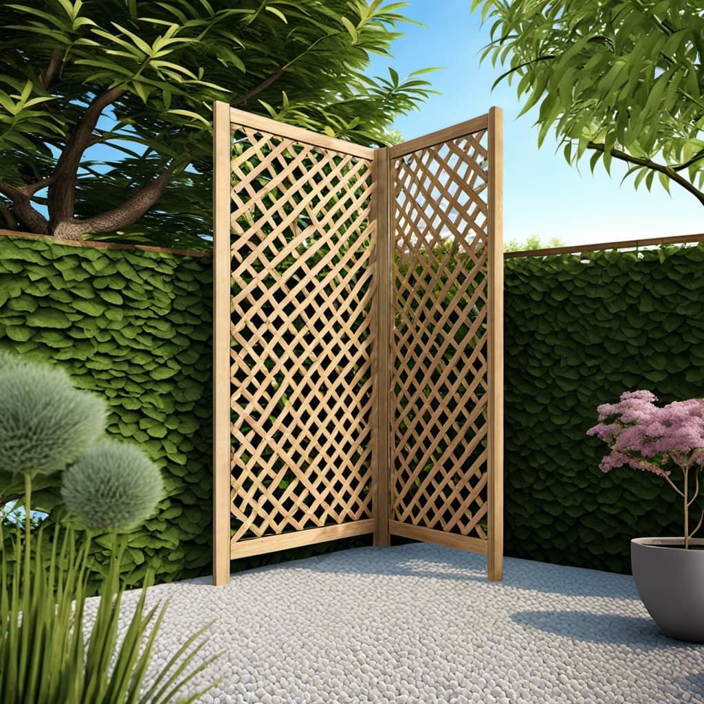 Free Standing Lattice Screen Expanding Freestanding Wooden Trellis