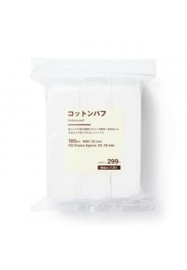 MUJI Cotton Puff Pads 60x50mm 189pcs | Japanstore Organic Natural